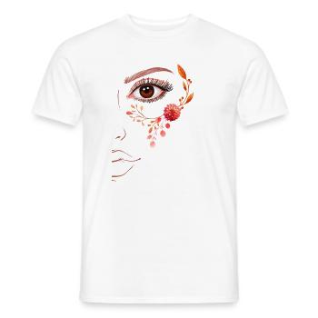 Boho Line Art Floral Design - Men's T-Shirt - white - Front - AI Model Male 178 dark (178cm)