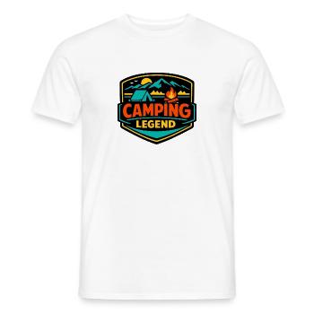 Camping Legend Shield - Men's T-Shirt - white - Front - AI Model Male 178 dark (178cm)
