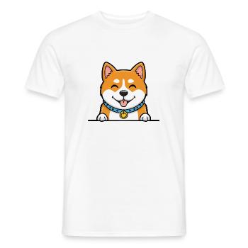 Akita Inu (portrait/comic) - Men's T-Shirt - white - Front - AI Model Male 178 dark (178cm)
