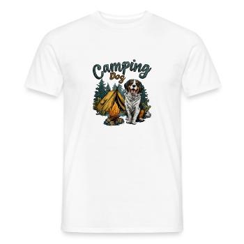 Camping Dog Saying Camping Dog Camper Gift - Men's T-Shirt - white - Front - AI Model Male 178 dark (178cm)