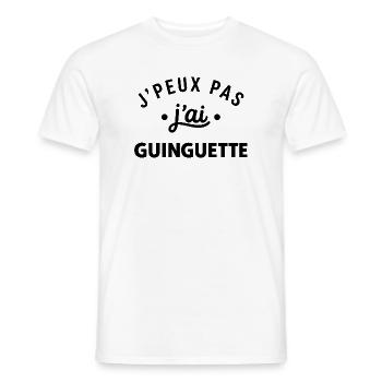 guinguettte - T-shirt homme - blanc - Devant - AI Model Male 178 dark (178cm)