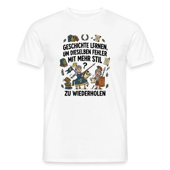 Ritter und Römer Illustration lustig - Männer T-Shirt - Weiß - Vorne - AI Model Male 178 dark (178cm)