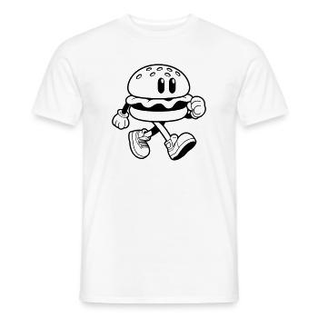 Lustiger Burger läuft Cartoon Fast Food - Männer T-Shirt - Weiß - Vorne - AI Model Male 178 dark (178cm)