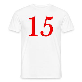 15. 15 ANS. 15e ANNIVERSAIRE. ANNIVERSAIRE 15 ANS. - T-shirt homme - blanc - Devant - AI Model Male 178 dark (178cm)