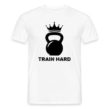 Kettlebell Krone Train Hard - Männer T-Shirt - Weiß - Vorne - AI Model Male 178 dark (178cm)