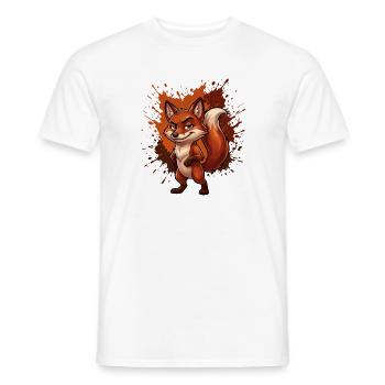 Frecher Fuchs im Neon Splatter - Männer T-Shirt - Weiß - Vorne - AI Model Male 178 dark (178cm)