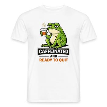 Koffeinhaltiger Frosch: Bereit aufzuhören - Männer T-Shirt - Weiß - Vorne - AI Model Male 178 dark (178cm)