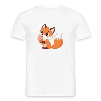 Renard mignon et glace - Men's T-Shirt - white - Front - AI Model Male 178 dark (178cm)
