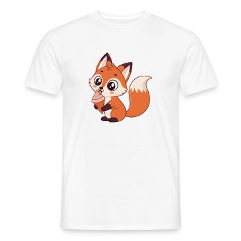 Renard gourmand crème glacée - Men's T-Shirt - white - Front - AI Model Male 178 dark (178cm)