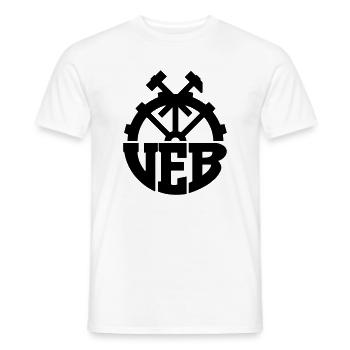 VEB Logo - Abzeichen der DDR (Farbe änderbar) - Männer T-Shirt - Weiß - Vorne - AI Model Male 178 dark (178cm)