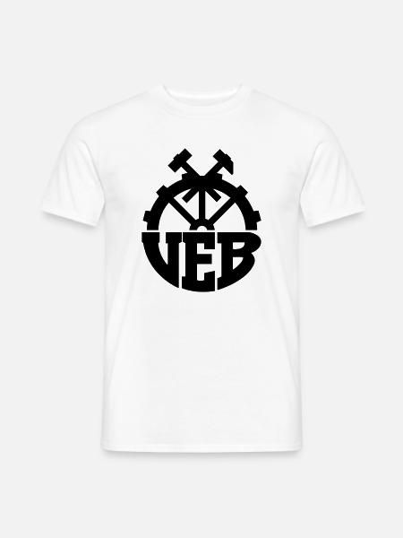 VEB Logo - Abzeichen der DDR (Farbe änderbar) - Männer T-Shirt - Weiß