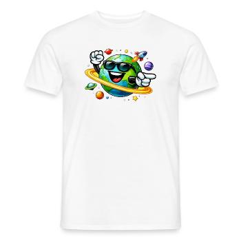 Lunettes de soleil terrestres : Voyage spatial - T-shirt homme - blanc - Devant - AI Model Male 178 dark (178cm)