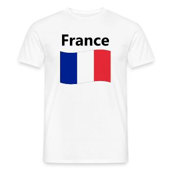 Drapeau Français - T-shirt homme - blanc - Devant - AI Model Male 178 dark (178cm)