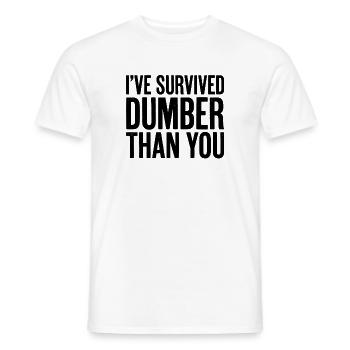 J’ai survécu à « Plus bête que toi » (Funny Men) - T-shirt homme - blanc - Devant - AI Model Male 178 dark (178cm)