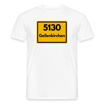 ALTE POSTLEITZAHL PLZ RETRO 5130 GEILENKIRCHEN - Männer T-Shirt - Weiß - Vorne - AI Model Male 178 dark (178cm)