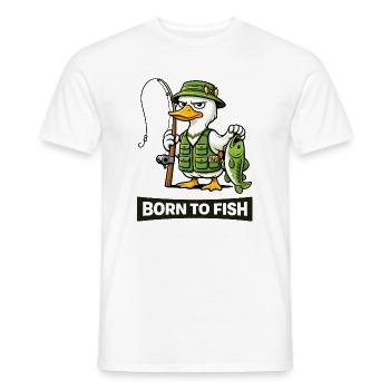 Né de pêcheur au canard pêcheur - T-shirt homme - blanc - Devant - AI Model Male 178 dark (178cm)