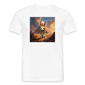 Lapin égyptien dans la pyramide - T-shirt homme - blanc - Devant - AI Model Male 178 dark (178cm)