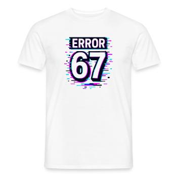 Idée de cadeau Error 67 Six Seven Glitch Cyber Meme - T-shirt homme - blanc - Devant - AI Model Male 178 dark (178cm)