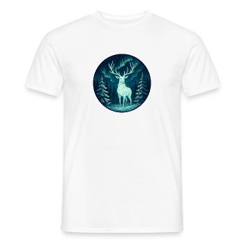 Nordlicht Elch im Wald - Männer T-Shirt - Weiß - Vorne - AI Model Male 178 dark (178cm)