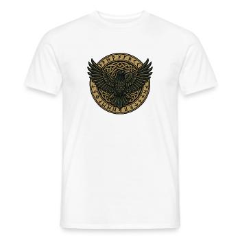 Runenrabe im Sonnenkreis - Männer T-Shirt - Weiß - Vorne - AI Model Male 178 dark (178cm)