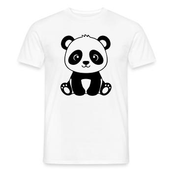 Süßes Panda-Baby – Schwarz und Weiß - Männer T-Shirt - Weiß - Vorne - AI Model Male 178 dark (178cm)