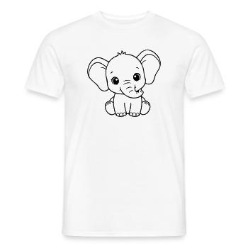 Niedliches Elefantenbaby – Schwarz und Weiß - Männer T-Shirt - Weiß - Vorne - AI Model Male 178 dark (178cm)