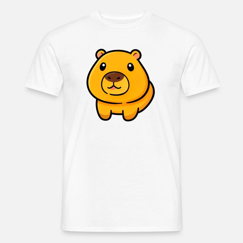 Maskottchen-Illustration des pummeligen Bären - Männer T-Shirt - Weiß