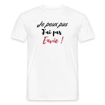 je peux pas j'ai pas envie ! - T-shirt homme - blanc - Devant - AI Model Male 178 dark (178cm)