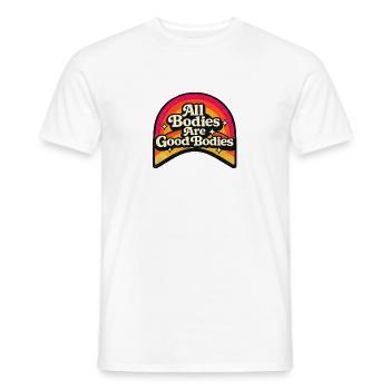 All Bodies Are Good Bodies Retro Rainbow - Männer T-Shirt - Weiß - Vorne - AI Model Male 178 dark (178cm)