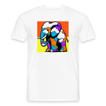 Elephant with Cloud and Clouds - Men's T-Shirt - white - Front - AI Model Male 178 dark (178cm)