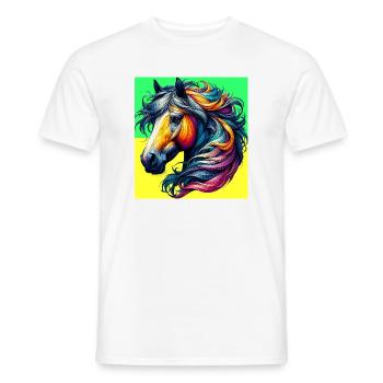 horse - Men's T-Shirt - white - Front - AI Model Male 178 dark (178cm)