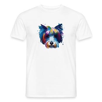 Havanesisches Hundeporträt Abstrakte Splash-Kunst - Männer T-Shirt - Weiß - Vorne - AI Model Male 178 dark (178cm)