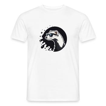 Ferret Urban Chic Schwarze Brille - Männer T-Shirt - Weiß - Vorne - AI Model Male 178 dark (178cm)