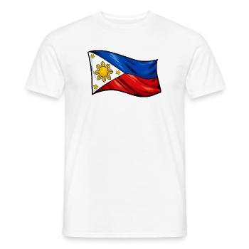 Philippines Flag Caricature - Men's T-Shirt - white - Front - AI Model Male 178 dark (178cm)