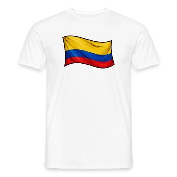 Drapeau colombien au vent - T-shirt homme - blanc - Devant - AI Model Male 178 dark (178cm)
