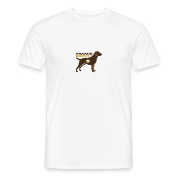  Groovy Hund Kaffee Retro 70s - Männer T-Shirt - Weiß - Vorne - AI Model Male 178 dark (178cm)