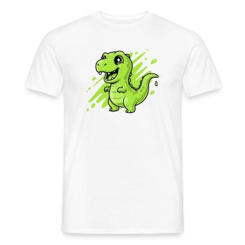 Grüner Schleim Dino Comic - Männer T-Shirt - Weiß - Vorne - AI Model Male 178 dark (178cm)