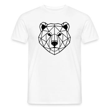 Bear Polygon - Men's T-Shirt - white - Front - AI Model Male 178 dark (178cm)