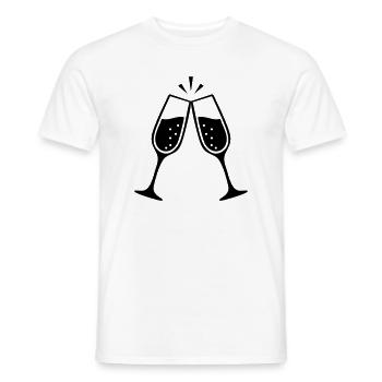 Clinking Glasses – Black & White Wedding - Men's T-Shirt - white - Front - AI Model Male 178 dark (178cm)