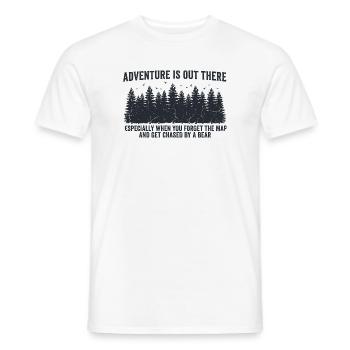 Adventure is out there – Funny Outdoor Spruch - Männer T-Shirt - Weiß - Vorne - AI Model Male 178 dark (178cm)
