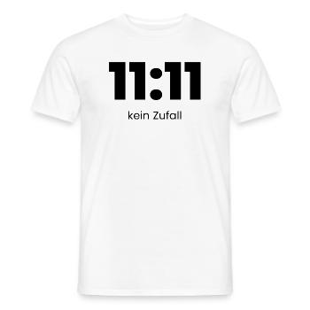 11:11 Kein Zufall – Minimal Statement Shirt - Männer T-Shirt - Weiß - Vorne - AI Model Male 178 dark (178cm)