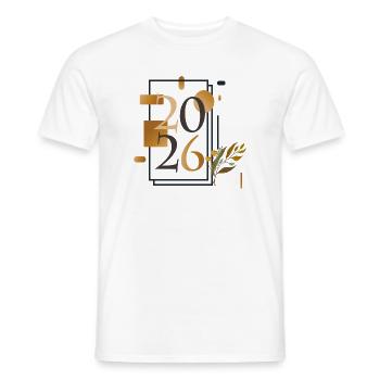 my year 2026 - Men's T-Shirt - white - Front - AI Model Male 178 dark (178cm)