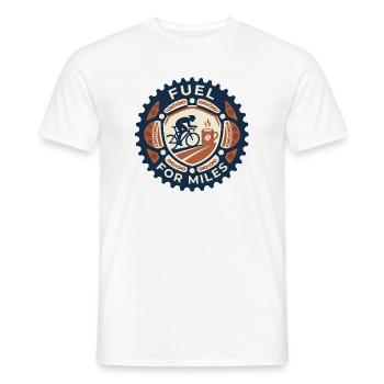 Fuel for Miles Cycling Coffee - Männer T-Shirt - Weiß - Vorne - AI Model Male 178 dark (178cm)