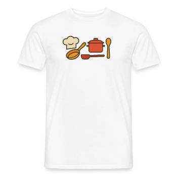 Koch mit Leidenschaft – Küche Liebe Genuss - Männer T-Shirt - Weiß - Vorne - AI Model Male 178 dark (178cm)
