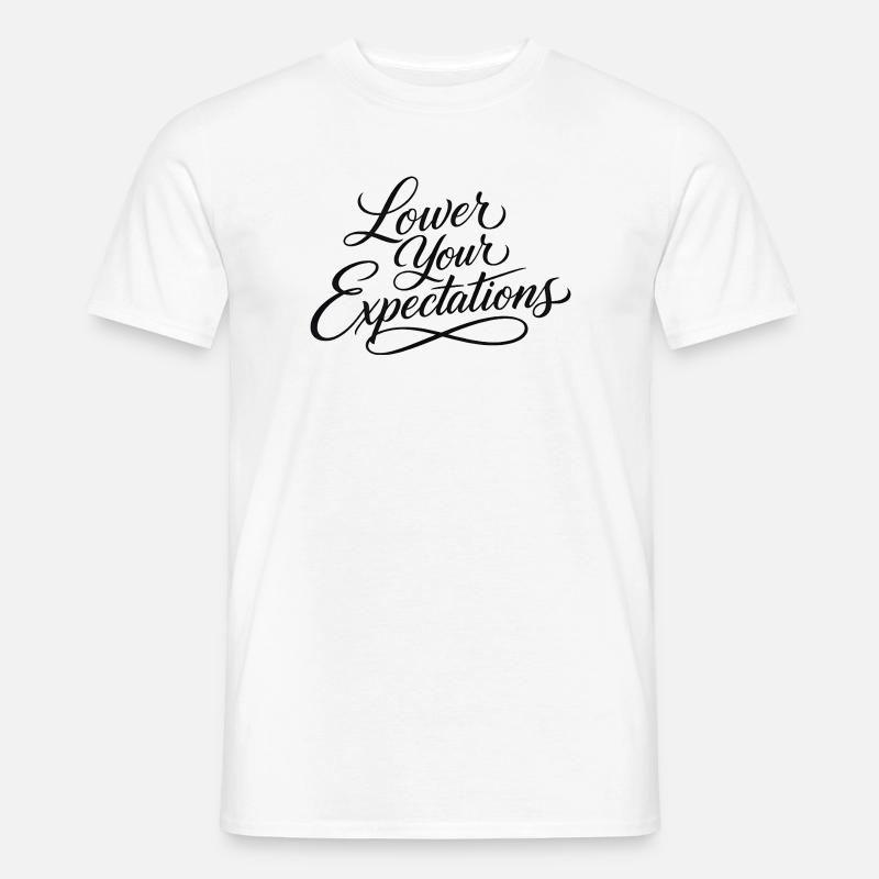 Sarcasmo – Abbassa le tue aspettative – Donna divertente - T-shirt uomo - bianco