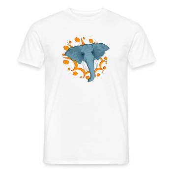 Blue Elephant with Orange Spat - Men's T-Shirt - white - Front - AI Model Male 178 dark (178cm)
