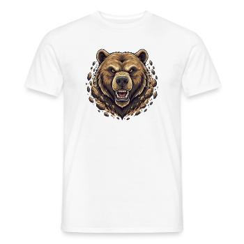 Angry mountain bear in the rock quarry - Men's T-Shirt - white - Front - AI Model Male 178 dark (178cm)