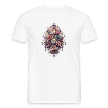 Kristallblüten Florales Mosaik - Männer T-Shirt - Weiß - Vorne - AI Model Male 178 dark (178cm)