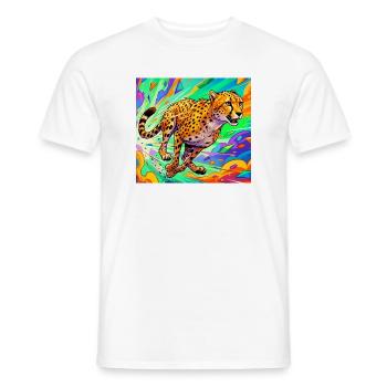 cheetah - Men's T-Shirt - white - Front - AI Model Male 178 dark (178cm)