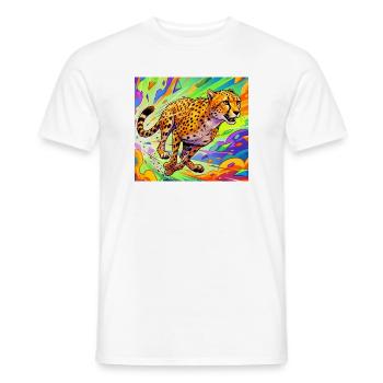 cheetah - Men's T-Shirt - white - Front - AI Model Male 178 dark (178cm)